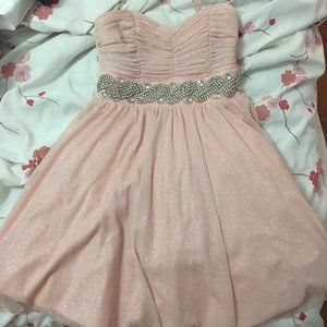 Strapless Pink Glitter Dress